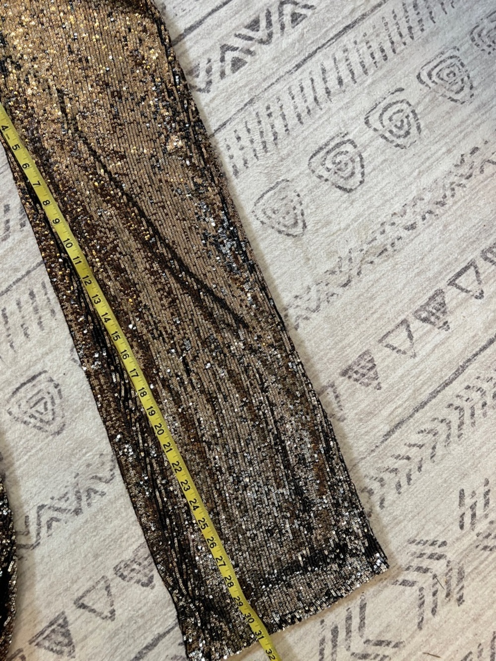 Express Metallic Sequin pants with pockets - Bronze - Picture 9 of 11